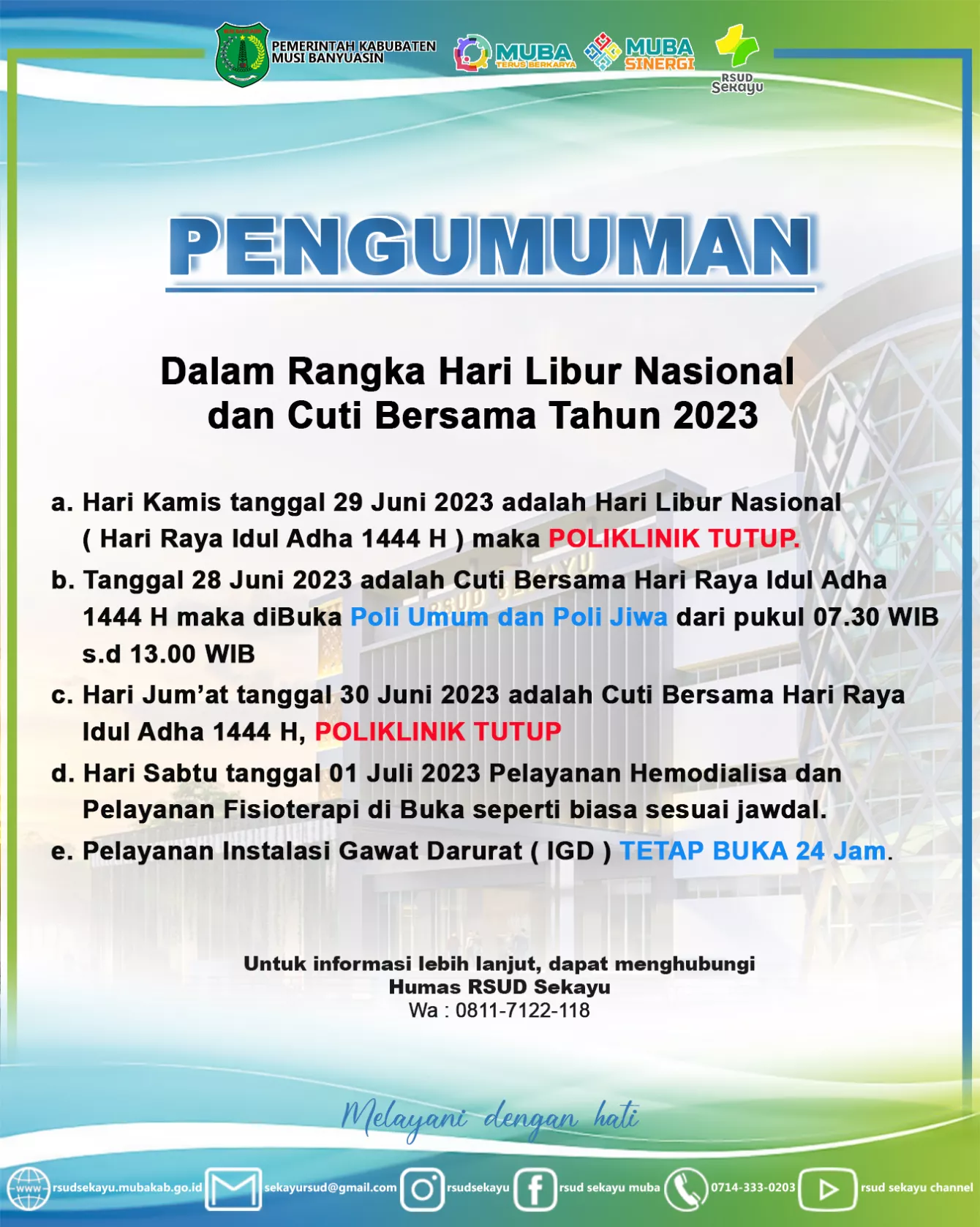 Pengumuman Libur Nasional Dan Cuti Bersama Hari Raya Idul Adha Tahun